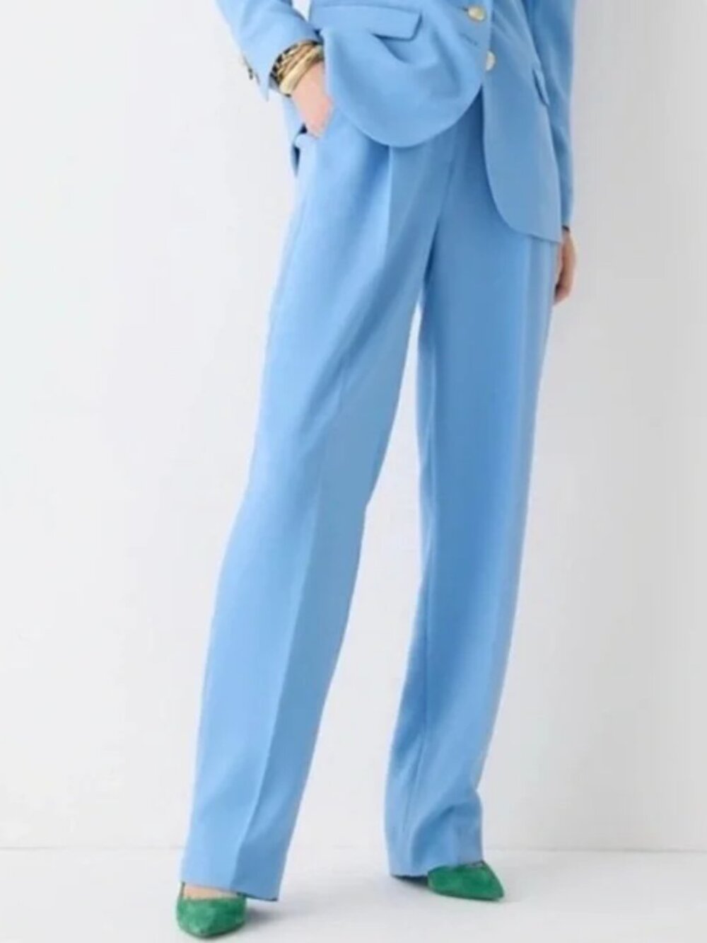 J. Crew Essential Pants 10 City Crepe High Rise Straight Pleated Office BN157